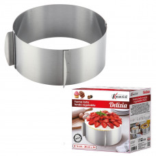 DELIZIA FORMA TORTA TONDO INOX REGOLABILE DIA.CM.16/28X9H (6pz)